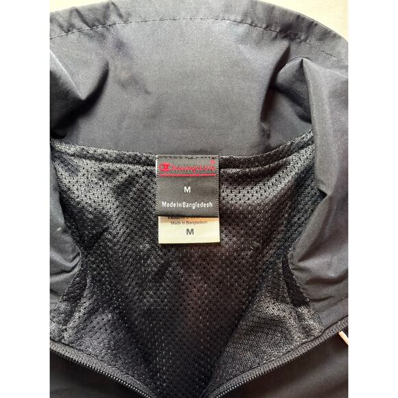 Champion Women’s Windbreaker Track Jacket Medium Black Zipper - Picture 2 of 6